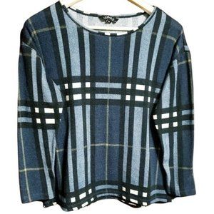 white stripes long sleeve shirt top L